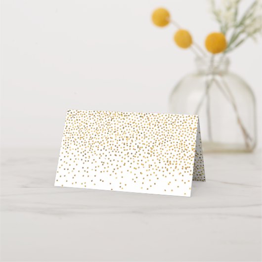  Glam Goud Confetti Wit Bruiloft Plaatskaartje (Achterkant)
