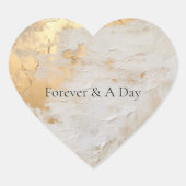 Glam Goud Crème Wit Hart Sticker (Voorkant)