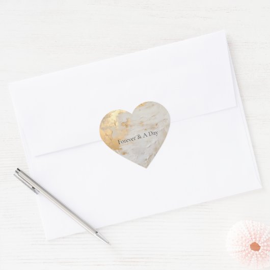 Glam Goud Crème Wit Hart Sticker (Envelop)