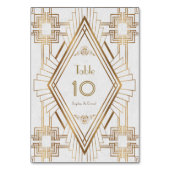 Glam goud en wit Great Gatsby tafelnummer (Voorkant)