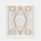 Glam goud en witte Great Gatsby-huwelijk Servet (Voorkant)