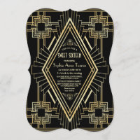 Glam goud en zwart Great Gatsby Sweet 16