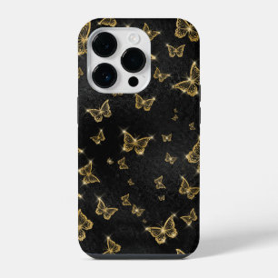 Glam goud en zwart vlindermotief iPhone 14 plus hoesje