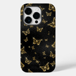 Glam goud- en zwarte vlinders Case-Mate iPhone 14 pro hoesje