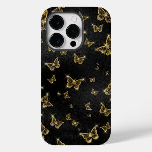 Glam goud- en zwarte vlinders Case-Mate iPhone 14 pro hoesje