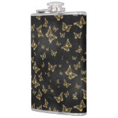 Glam goud- en zwarte vlinders heupfles (Links)