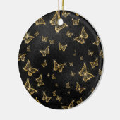 Glam goud- en zwarte vlinders keramisch ornament (Links)