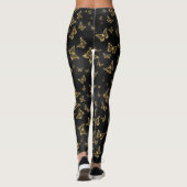 Glam goud- en zwarte vlinders leggings (Achterkant)