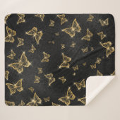 Glam goud- en zwarte vlinders sherpa deken (Voorkant (horizontaal))