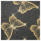 Glam goud- en zwarte vlinders stof (Swatch)
