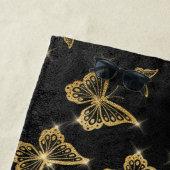 Glam goud- en zwarte vlinders strandlaken (In situ)