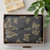 Glam goud- en zwarte vlinders tissuepapier (Geschenk)