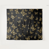 Glam goud- en zwarte vlinders wandkleed (Voorkant (horizontaal))