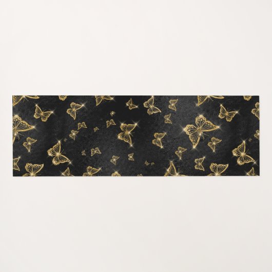 Glam goud- en zwarte vlinders yogamat (Achterkant (horizontaal))