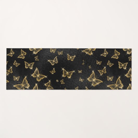 Glam goud- en zwarte vlinders yogamat (Voorkant (horizontaal))