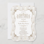 Glam Goud Fleur-de-lis Great Gatsby Bruiloftsfeest Kaart (Voorkant)