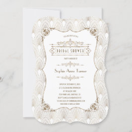 Glam Goud Fleur-de-lis Great Gatsby Bruiloftsfeest Kaart