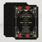 Glam Goud Gatsby Casino Nacht 50 Verjaardag Kaart (Voorkant / Achterkant)