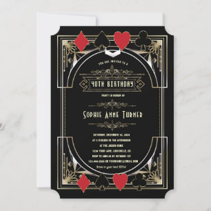Glam Goud Gatsby Casino Nacht 50 Verjaardag Kaart