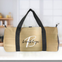 Glam Goud Geborsteld Metaal Zwart en Wit Monogram 