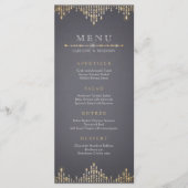 Glam goud glitter deco vintage bruiloft menu (Voorkant)