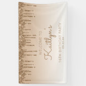 Glam Goud Glitter Drip 16e Verjaardagsfeestje Spandoek (Verticaal)
