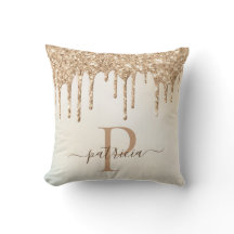 Glam Goud Glitter Druppels Elegant Monogram