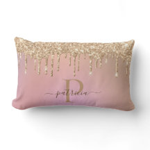 Glam Goud Glitter Druppels Elegant Monogram Lende