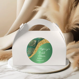 Glam Goud Glitter Groen Metallic Bruids- Ronde Sticker