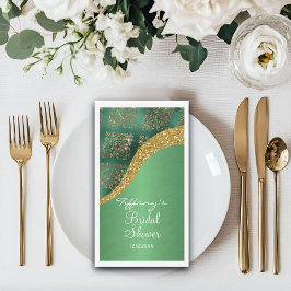 Glam Goud Glitter Groen Metallic Bruids- Servet
