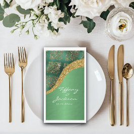 Glam Goud Glitter Groen Metallic Bruiloft Servet
