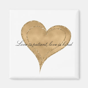 Glam Goud Glitter Hart    Magneet