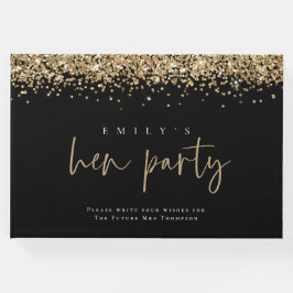 Glam Goud Glitter Hen Party Zwarte Gastboek Gastenboek