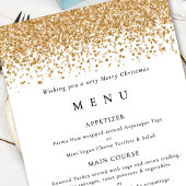 Glam Goud Glitter Kerstfeest Menu kaart