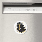Glam Goud Glitter L Monogram Magneet (Insitu (Vaatwasser))