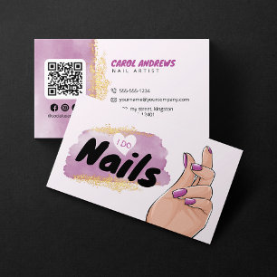 Glam Goud Glitter Nagelstylist Nageltechnicus Kuns Visitekaartje