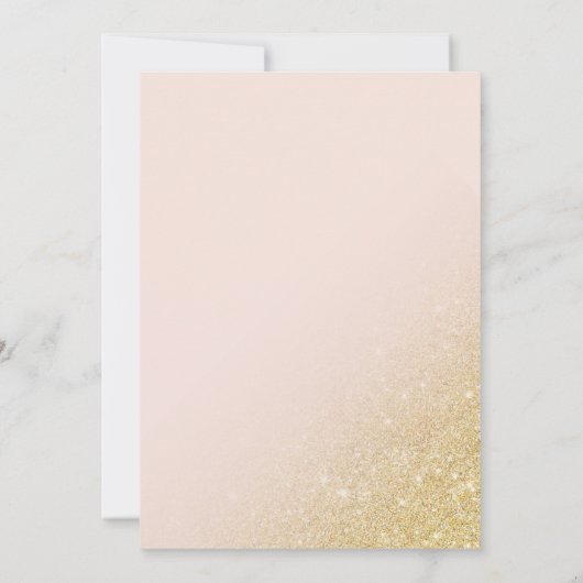 Glam goud glitter script blush roze Quinceanera Kaart (Achterkant)
