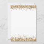 Glam Goud Glitter Vijftigste Feest Wit Kaart (Achterkant)
