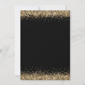 Glam Goud Glitter Vijftigste Feest Zwart Kaart (Achterkant)