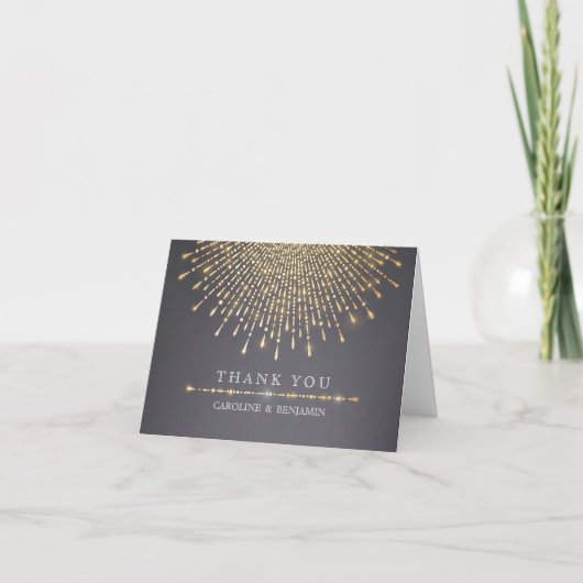 Glam goud glitters deco vintage bruiloft bedankt (Voorkant)