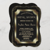 Glam Goud Great Gatsby Art Deco 20s Bruiloftsfeest Kaart (Voorkant / Achterkant)