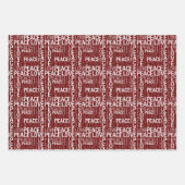 Glam Goud Rode Strepen Vrede Liefde Inpakpapier Vel (Voorkant 3)