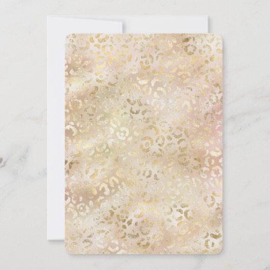 Glam Goud Roze Blush Roze Luipaardprint Kaart (Achterkant)