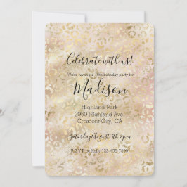 Glam Goud Roze Blush Roze Luipaardprint Kaart