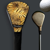 Glam Goud Tropische Bladeren Persoonlijk Golfheadcover