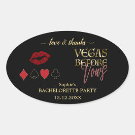 Glam Goud Vegas Before Vows Casino Bachelorette Ovale Sticker