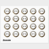Glam Goud Wimpers Make-up Ogen Ronde Sticker (Vel)