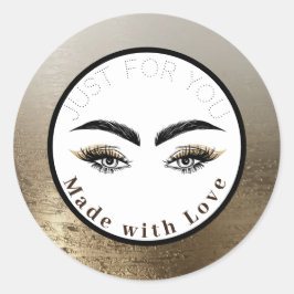 Glam Goud Wimpers Make-up Ogen Ronde Sticker