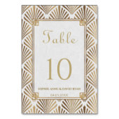 Glam Goud Wit Art Deco Roaring 20s Bruiloft Kaart (Voorkant)