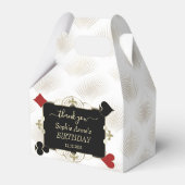 Glam Goud Wit Zwart Art Deco Verjaardag Bedankdoosjes (Achterkant)